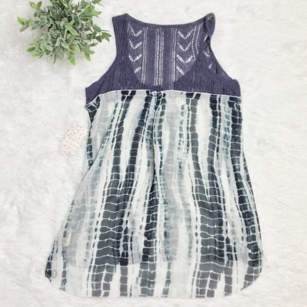 Free People Susquehanna Tank Tie Dye Crochet Top